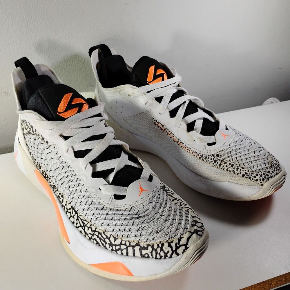Jordan Luka 1 Safari Sneaker Men's US 9 White Black Orange Basketball Shoes